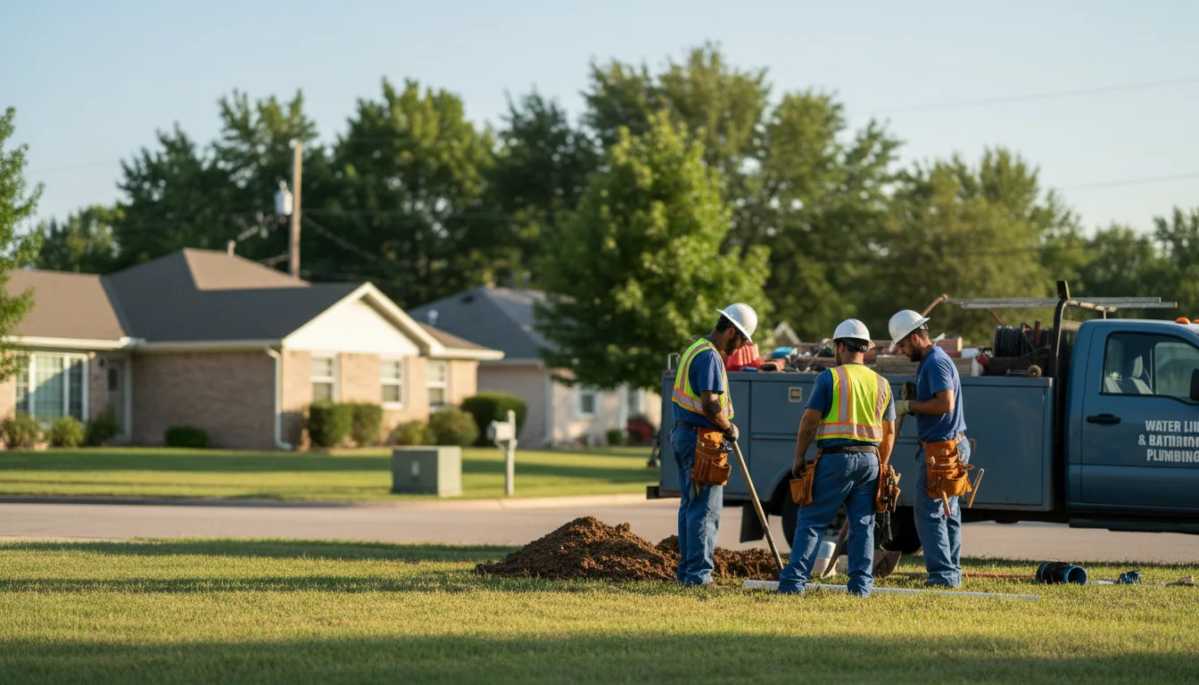 Residential water line and bathroom plumbing service in Canton, MS